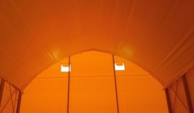 skladiščni šotor - podcerada in žlebovi